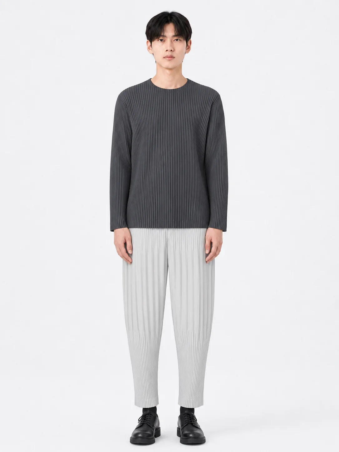 Miyake Pleated Loose Pants Men Japanese Vintage Harem Trousers Breathable Low-crotch Streetwear
