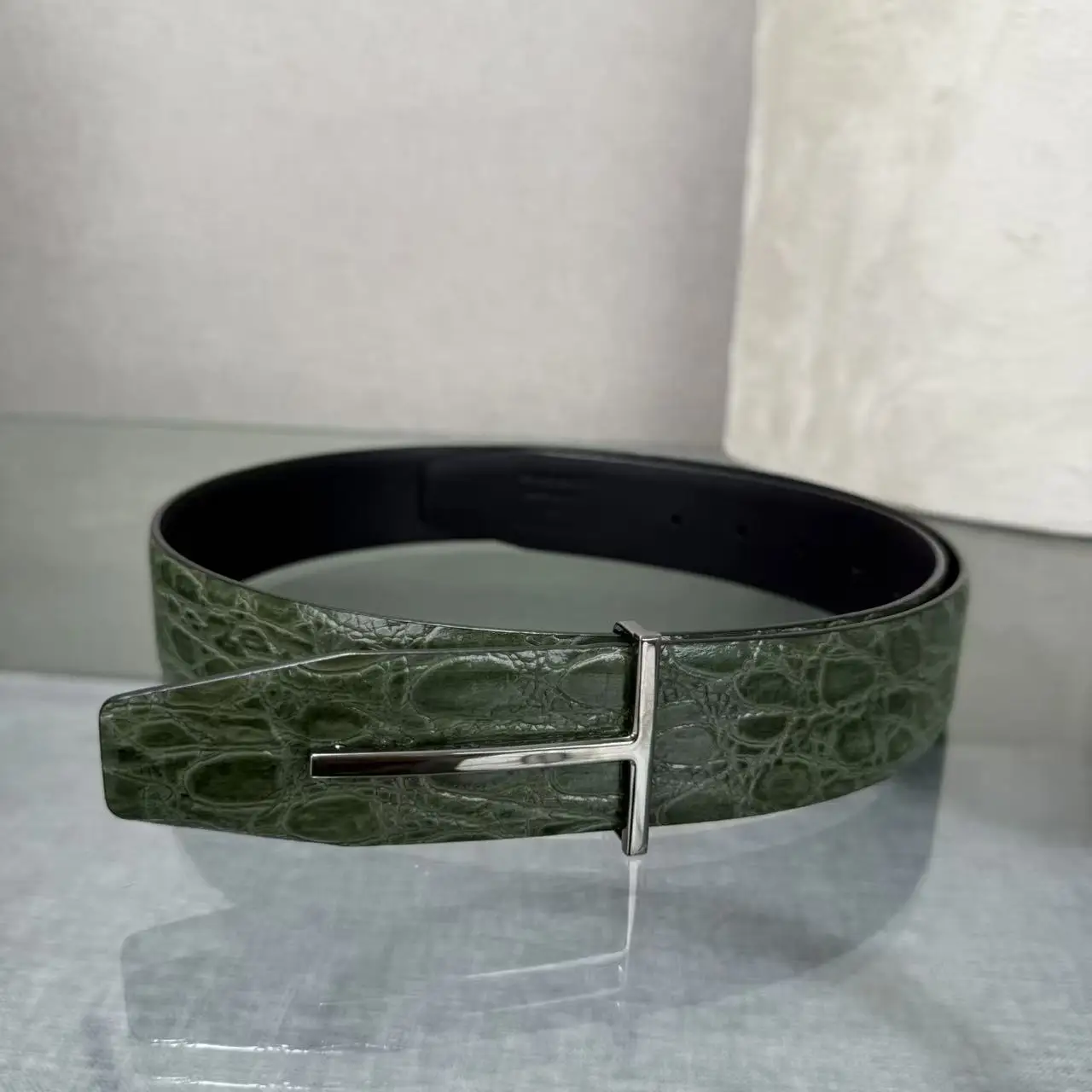 2026 Fashion Top Luxury Designer Brand Brass T Buckle Belt Men High Quality Genuine Real Leather Jeans Waistband business 3.8CM
