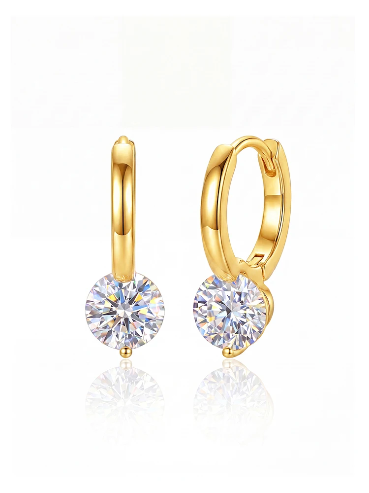 Fashion Luxury 0.5ct Certified Moissanite Diamond Wedding Earrings for Women Daily Wear Gift Original Fashioned New Jewelry