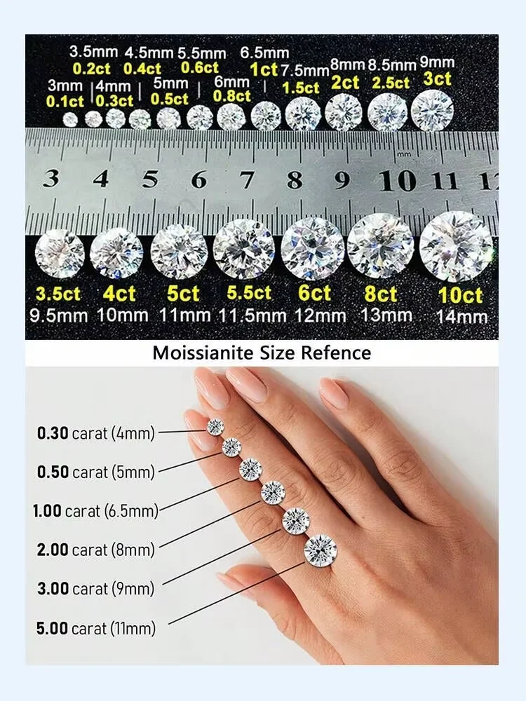 Fashion Luxury 0.5ct Certified Moissanite Diamond Wedding Earrings for Women Daily Wear Gift Original Fashioned New Jewelry
