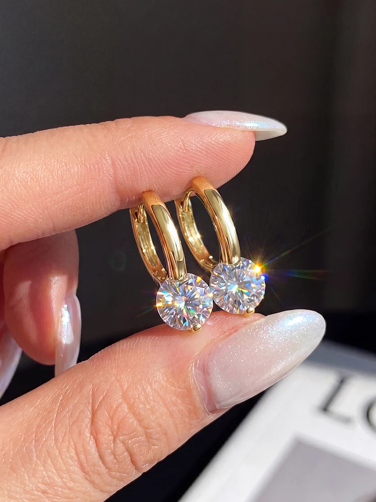 Fashion Luxury 0.5ct Certified Moissanite Diamond Wedding Earrings for Women Daily Wear Gift Original Fashioned New Jewelry