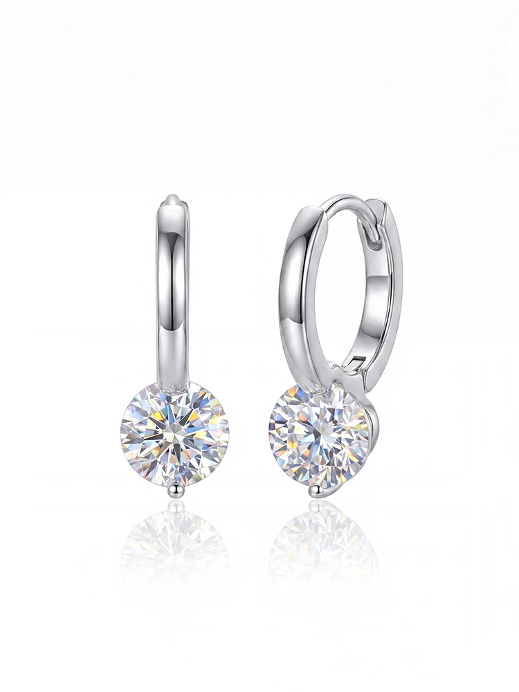 Fashion Luxury 0.5ct Certified Moissanite Diamond Wedding Earrings for Women Daily Wear Gift Original Fashioned New Jewelry