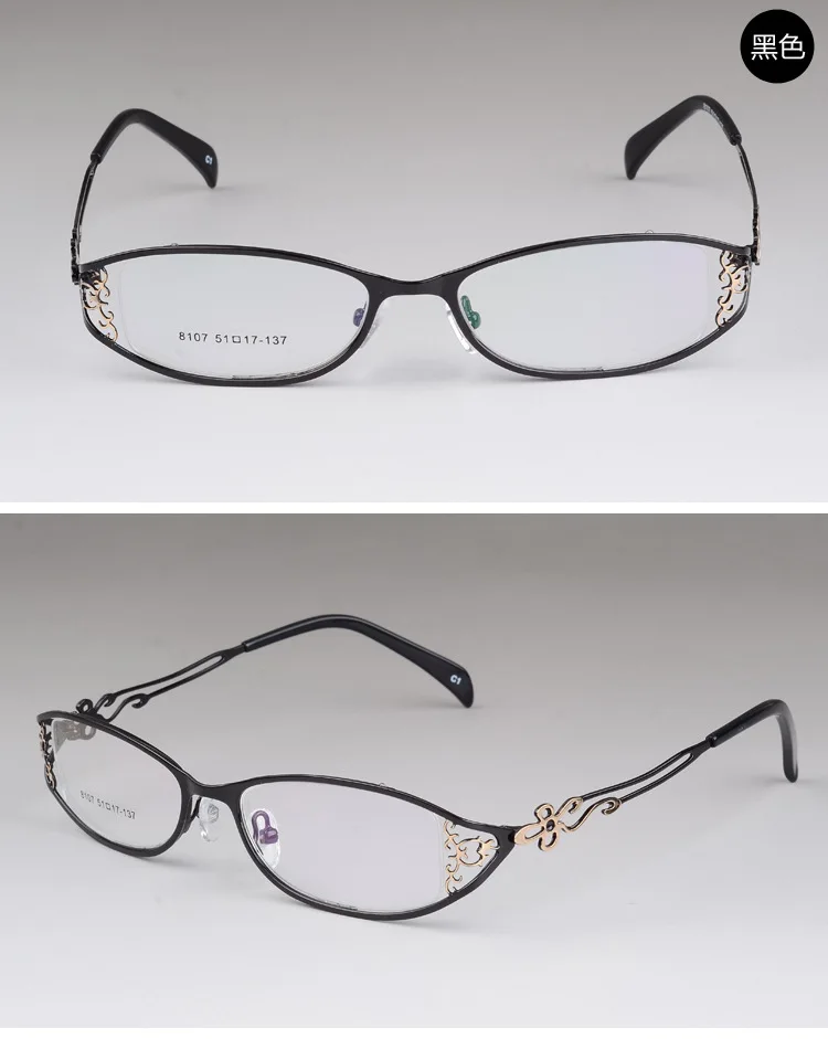 BCLEAR Ladies Business Glasses Frames Hollow Carved Metal Full Frame Glasses Beautiful Fashion Alloy Ultra-Light Eyeglasses New