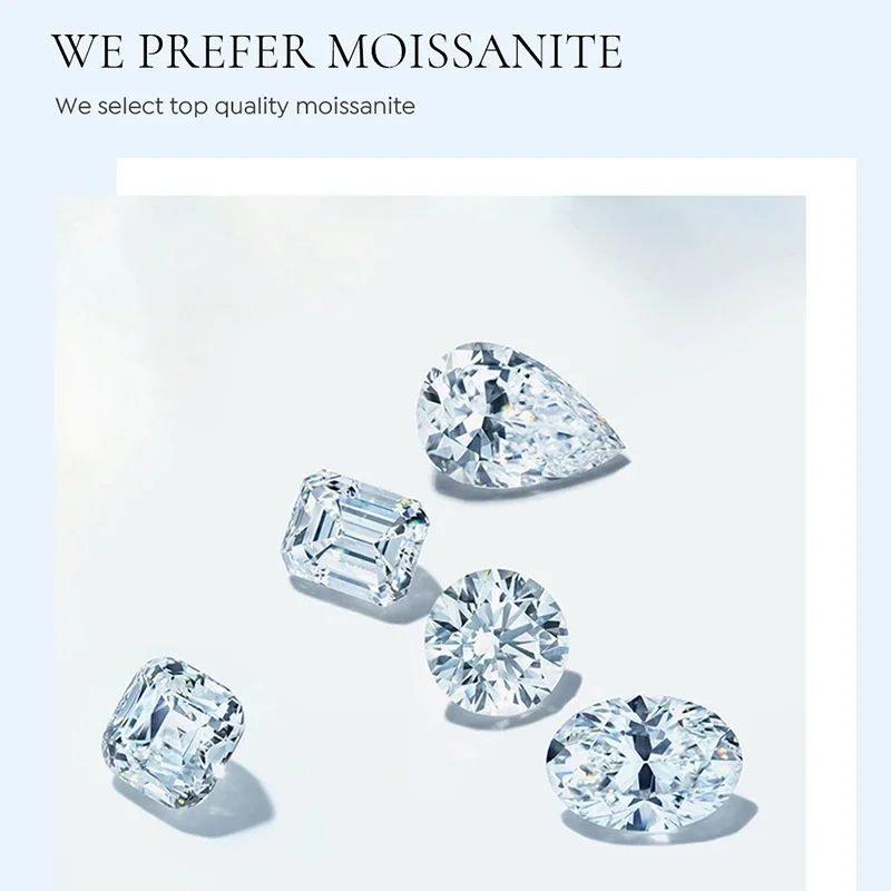 Real Moissanite Diamond 1CT Gorgeous Engagement Rings For Men Wedding Gift Best Quality Luxury Minimalist Jewelry