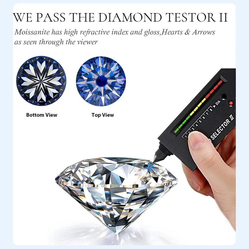 Real Moissanite Diamond 1CT Gorgeous Engagement Rings For Men Wedding Gift Best Quality Luxury Minimalist Jewelry