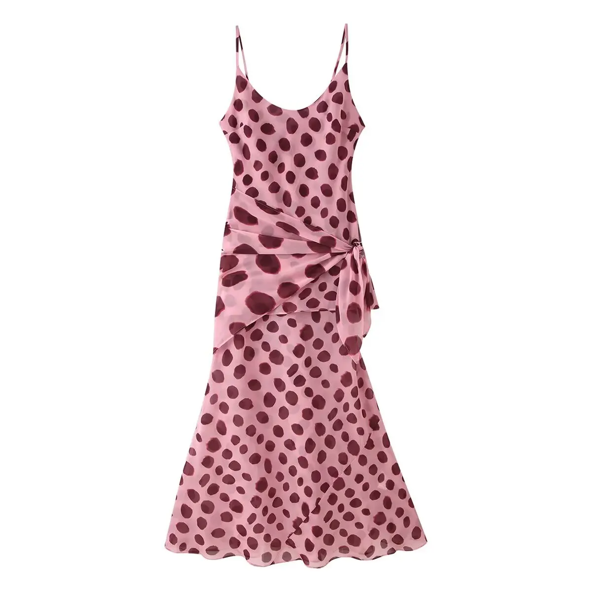KLKXMYT Elegant Women Printed Slip Long Dress Sleeveless Backless Sexy Midi Dress Detachable Scarf Female Evening Party Dresses