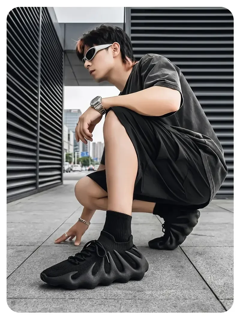Men Sports Running Jogging Shoes Summer Casual Sneakers Outdoor Breathable Mesh For Women Light Shock-absorption Black Tennis