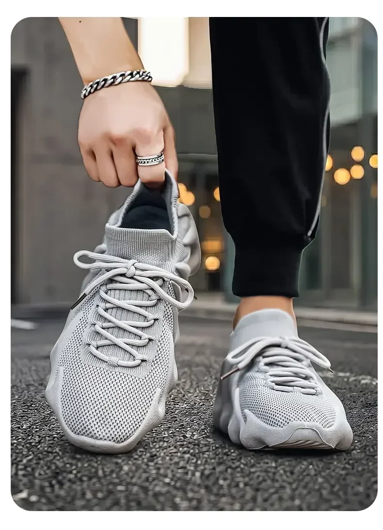 Men Sports Running Jogging Shoes Summer Casual Sneakers Outdoor Breathable Mesh For Women Light Shock-absorption Black Tennis