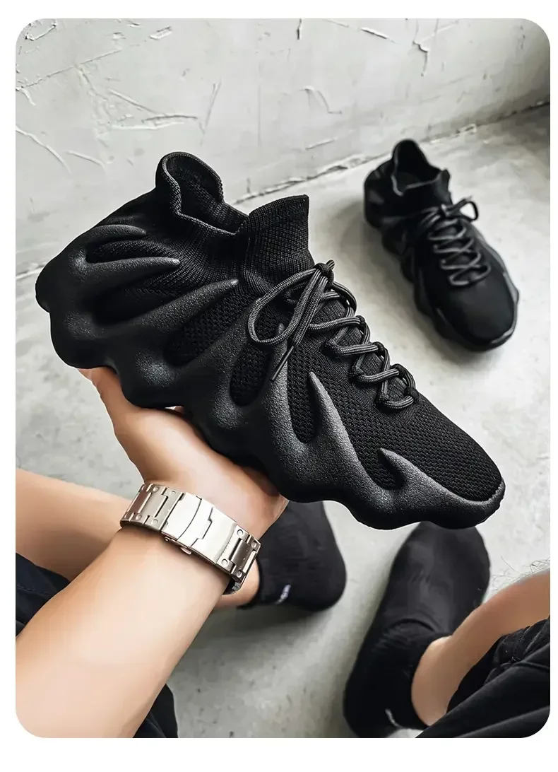 Men Sports Running Jogging Shoes Summer Casual Sneakers Outdoor Breathable Mesh For Women Light Shock-absorption Black Tennis