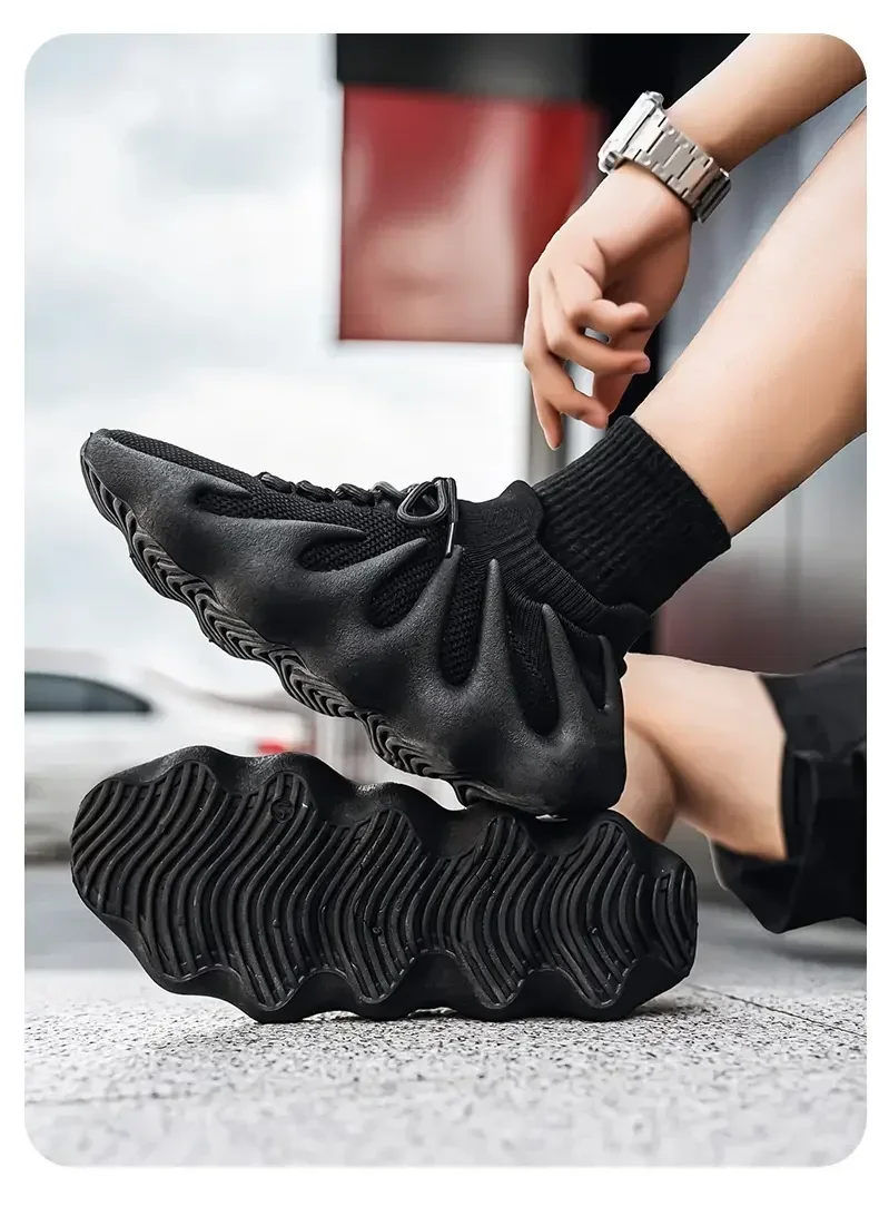 Men Sports Running Jogging Shoes Summer Casual Sneakers Outdoor Breathable Mesh For Women Light Shock-absorption Black Tennis