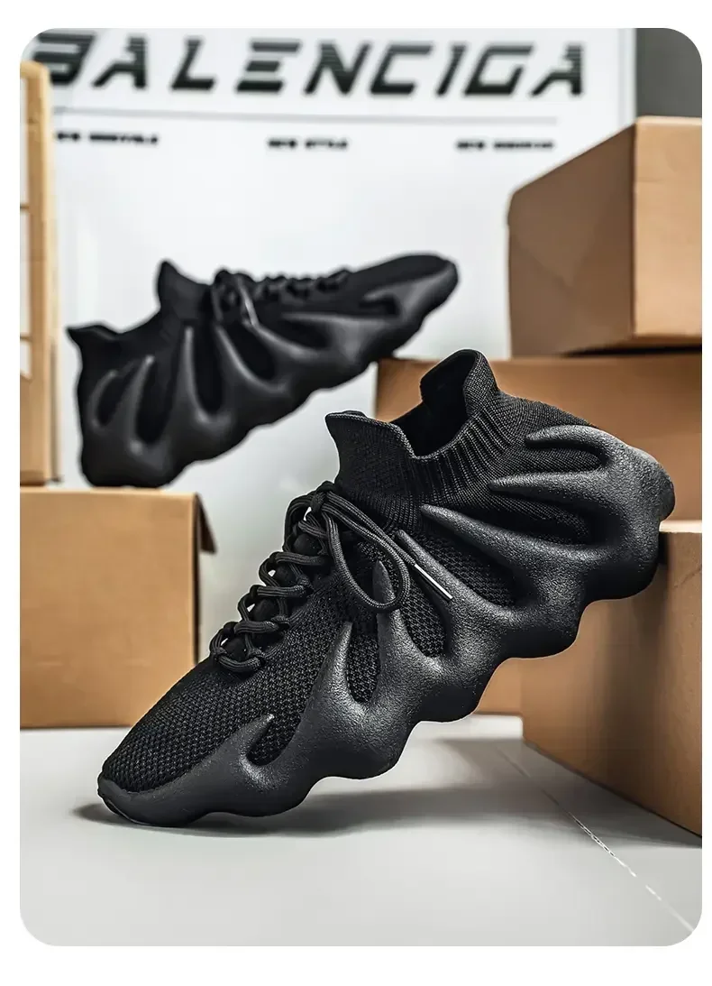 Men Sports Running Jogging Shoes Summer Casual Sneakers Outdoor Breathable Mesh For Women Light Shock-absorption Black Tennis