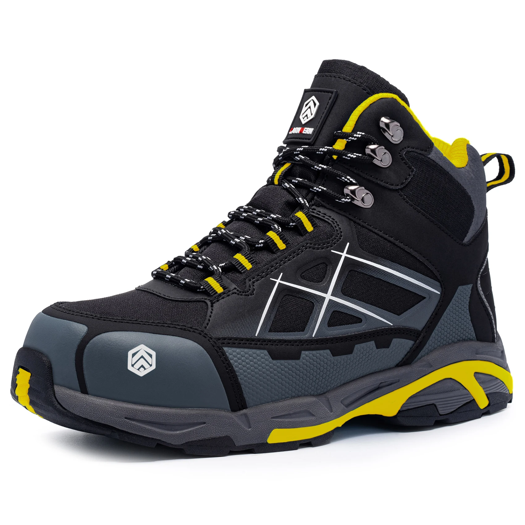 LARNMERN Men's Steel Toe Safety Work Boots Shoe Non Slip Shoes for Man Anti-puncture Anti-static Protective Safety Boots