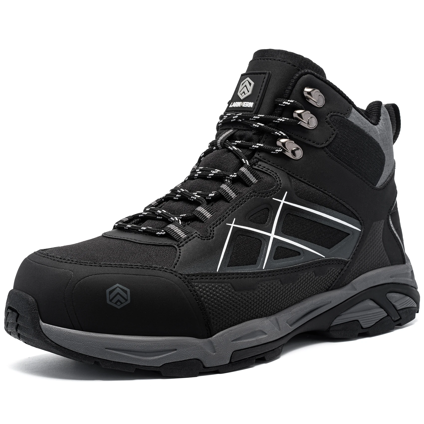 LARNMERN Men's Steel Toe Safety Work Boots Shoe Non Slip Shoes for Man Anti-puncture Anti-static Protective Safety Boots