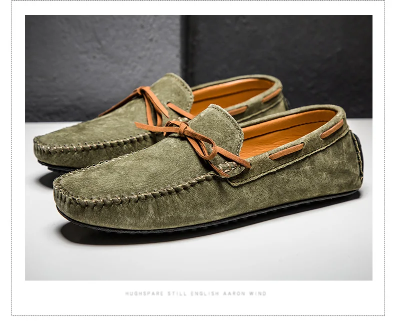 DEKABR Casual Men Genuine Leather Shoes Summer Breathable Green Men's Loafers Leather Shoes Sapato Masculino Zapatos Hombre