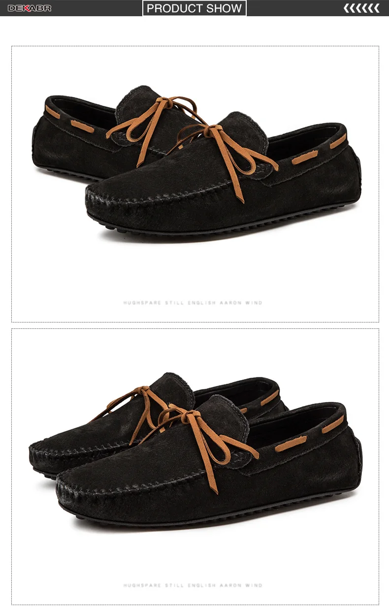 DEKABR Casual Men Genuine Leather Shoes Summer Breathable Green Men's Loafers Leather Shoes Sapato Masculino Zapatos Hombre