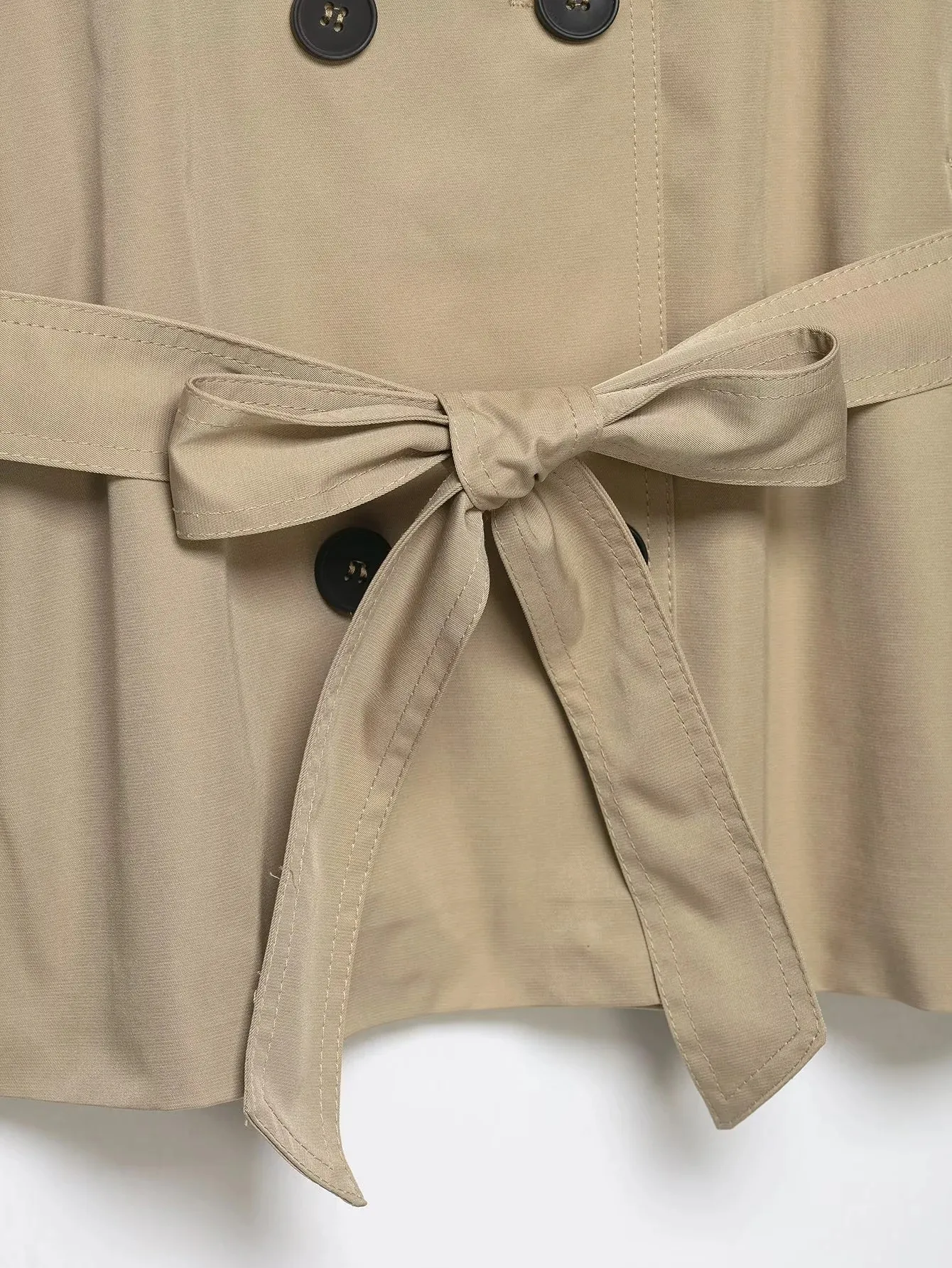 Women Cropped Trench Jackets Coat Autumn Outfit For Women Double Breasted Stand Collar Coats Lady Casual Vintage Jackets