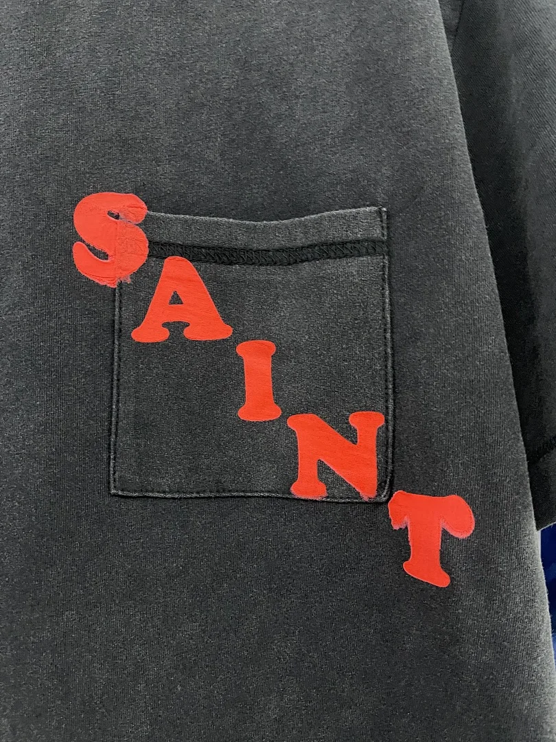 25SS Saint x Planet War Printed Women Men T shirts tees Hiphop Oversized Men Casual Cotton T shirt Summer Style