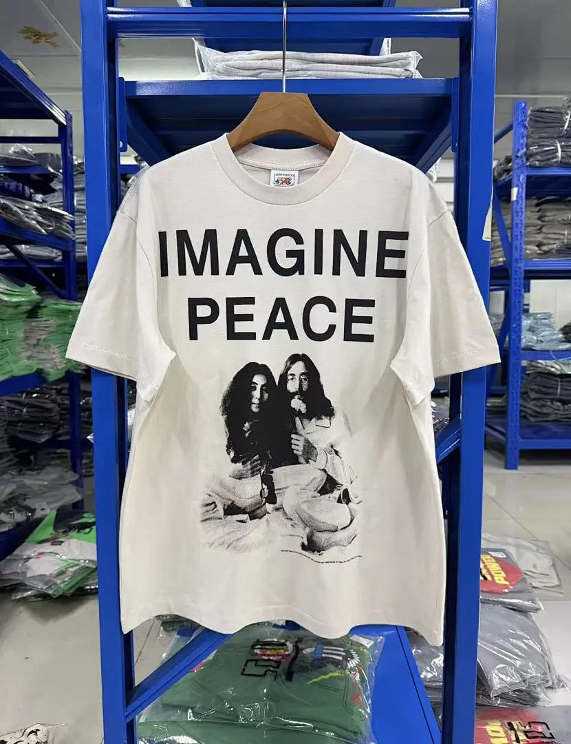 25SS Saint x Planet War Printed Women Men T shirts tees Hiphop Oversized Men Casual Cotton T shirt Summer Style