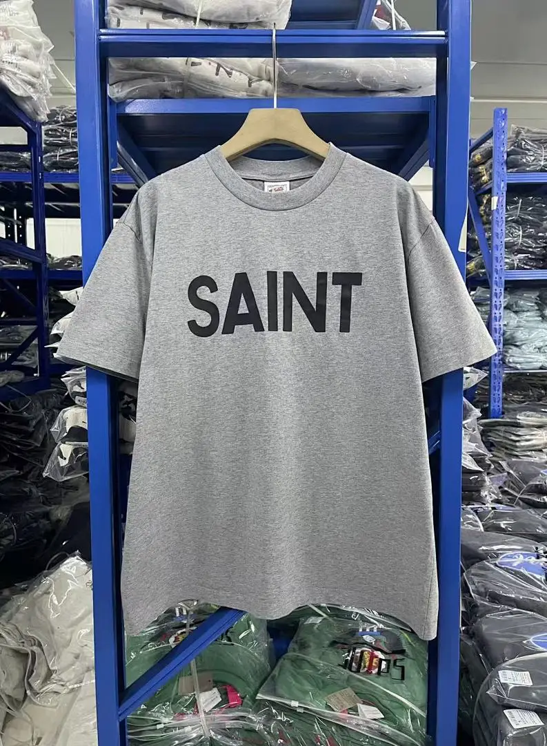 25SS Saint x Planet War Printed Women Men T shirts tees Hiphop Oversized Men Casual Cotton T shirt Summer Style