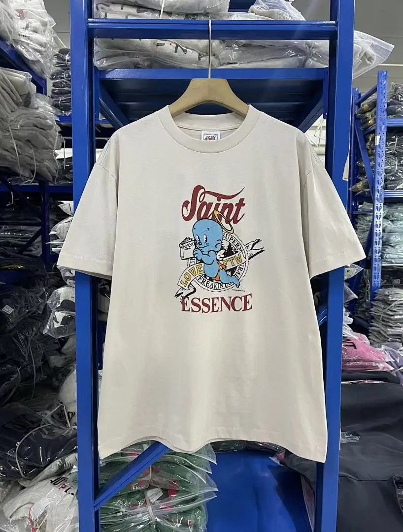 25SS Saint x Planet War Printed Women Men T shirts tees Hiphop Oversized Men Casual Cotton T shirt Summer Style