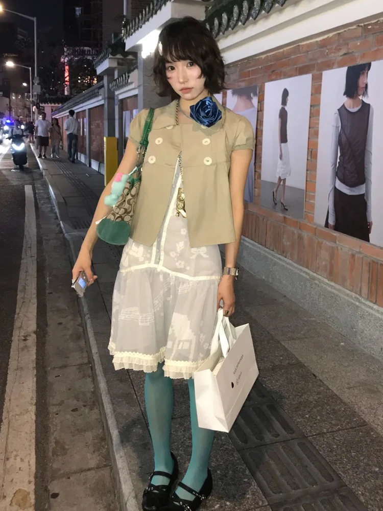 Genayooa Y2k Japanese Shirt Women Short Sleeve Button 2000s Aesthetic Vintage Tops Streetwear American Retro Summer Shirt Tops