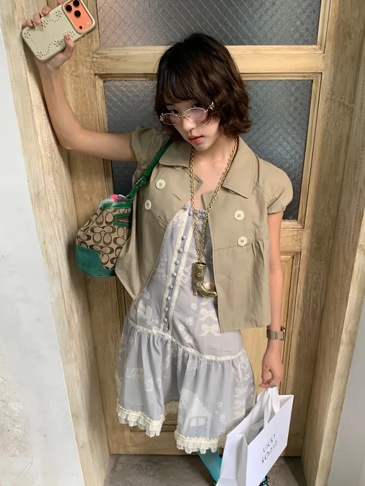 Genayooa Y2k Japanese Shirt Women Short Sleeve Button 2000s Aesthetic Vintage Tops Streetwear American Retro Summer Shirt Tops