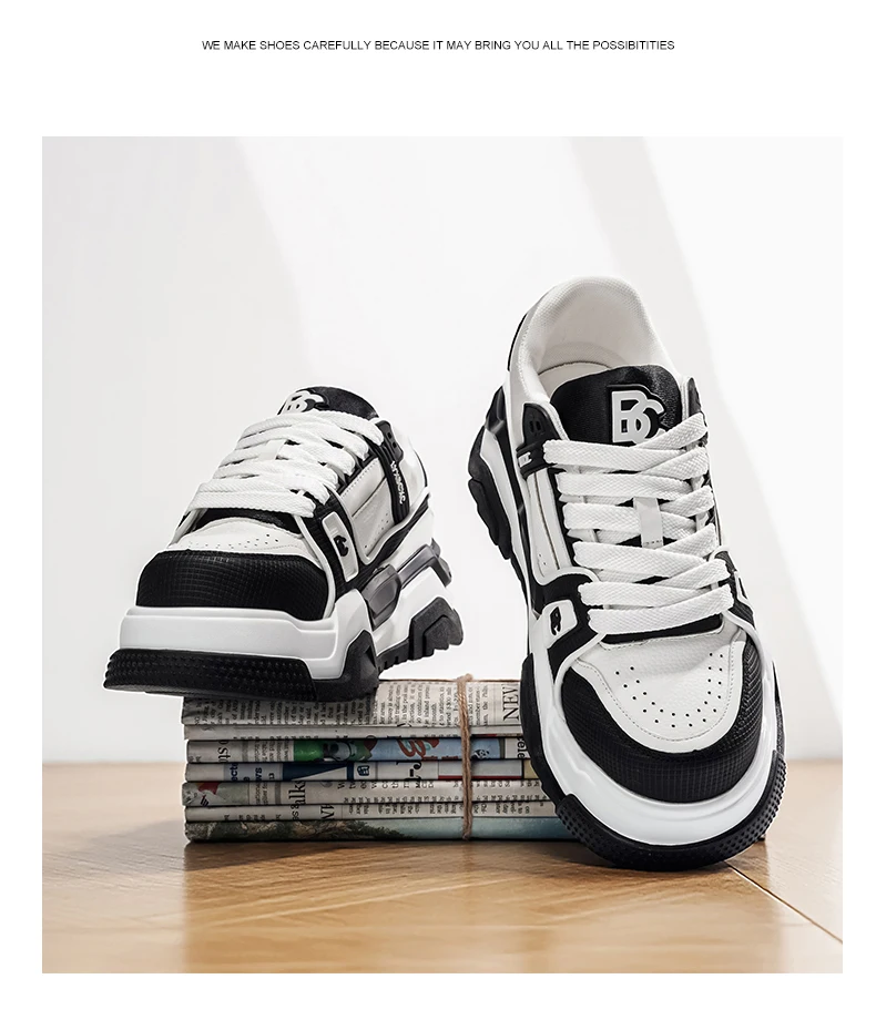 Men's Thick-Soled Height-Increasing Casual Sports Shoes, Low-Top Lace-Up Style, Wear-Resistant Sole, Comfortable and Anti-Slip,