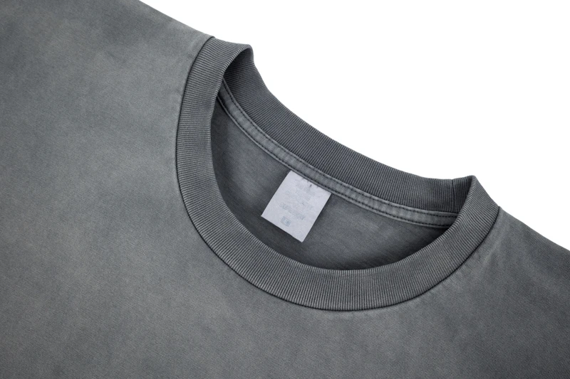 American Retro Sleeveless T-shirt Men Women Loose Gray Distressed Blank Round Neck Couple Tops Summer Tank Top Cotton Outfit