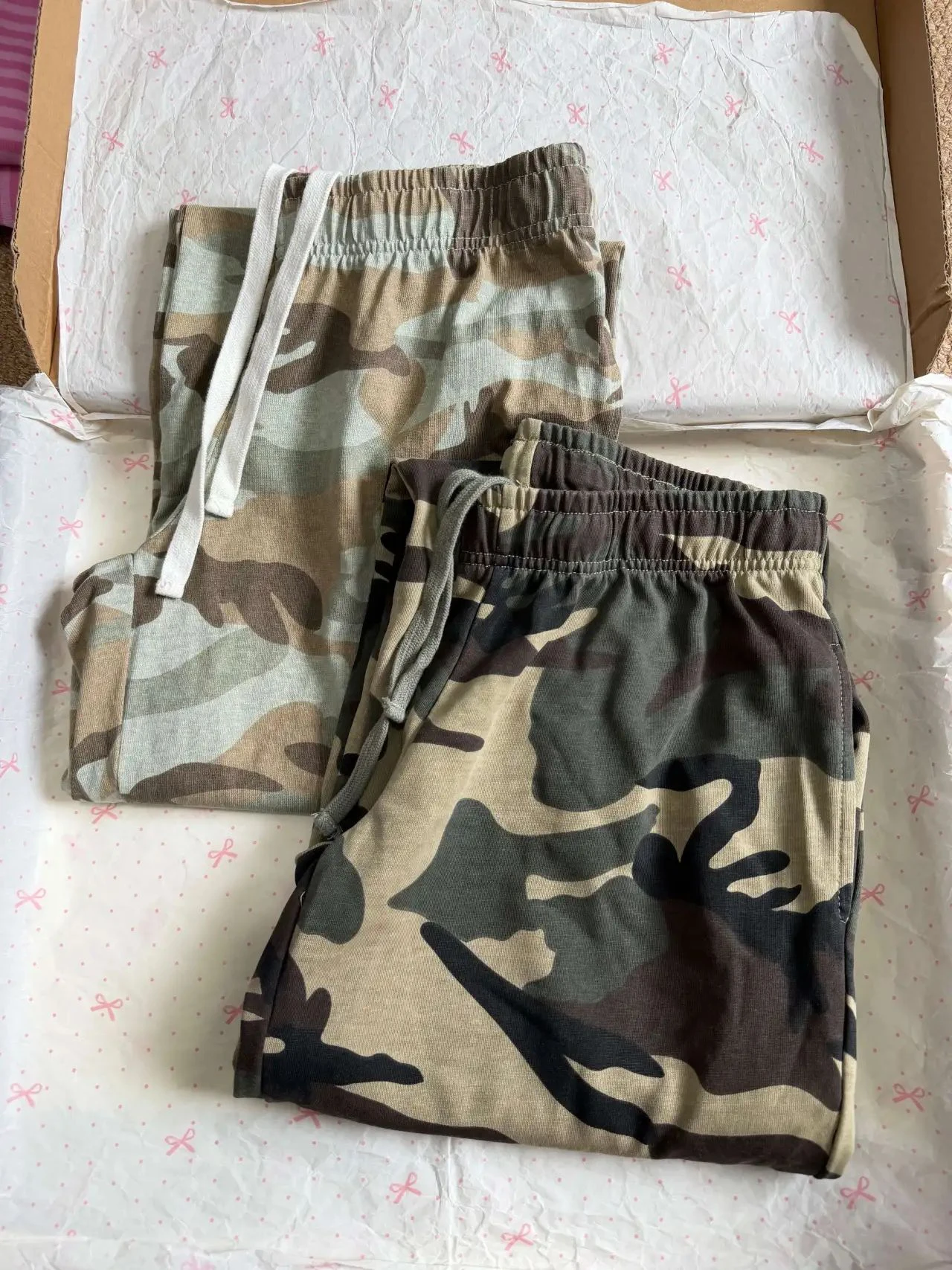 Camouflage Drawstring Sweatpant Women Summer Elastic Waist Straight Trousers American Vintage Streetwear Cotton Baggy Pants Y2k