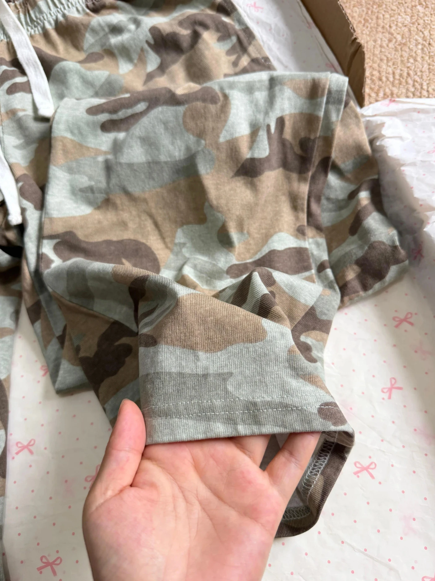 Camouflage Drawstring Sweatpant Women Summer Elastic Waist Straight Trousers American Vintage Streetwear Cotton Baggy Pants Y2k