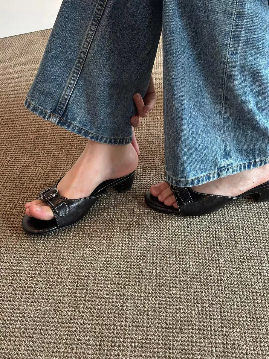 High Heels Slippers Women Sandals New Open Toe Summer Shoes 2026 Designer Brand Chunky Beach Shoes Causal Flip Flops Sandalias