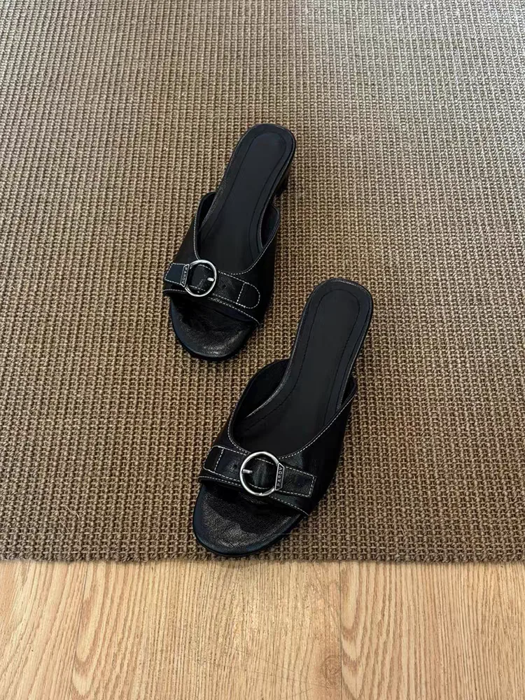High Heels Slippers Women Sandals New Open Toe Summer Shoes 2026 Designer Brand Chunky Beach Shoes Causal Flip Flops Sandalias