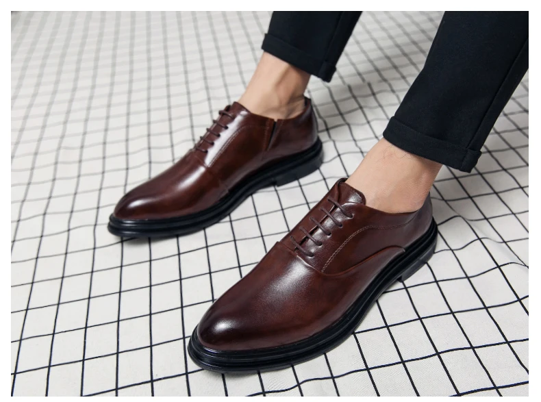 Classic Oxfords Shoes Men Retro Casual Business Social Leather Shoes For Men Office Wedding Leather Shoes Men's Dress Shoes