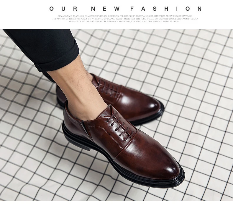 Classic Oxfords Shoes Men Retro Casual Business Social Leather Shoes For Men Office Wedding Leather Shoes Men's Dress Shoes