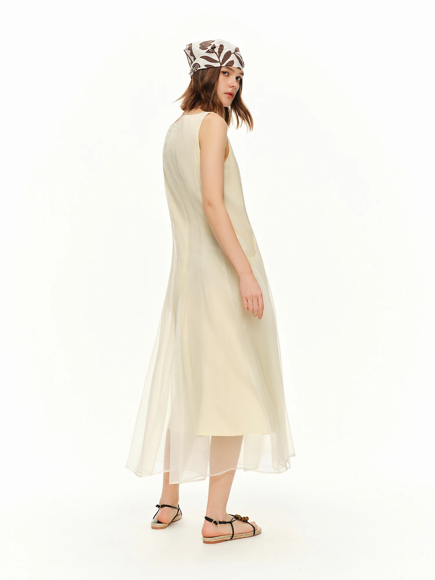 DUSHU Women [LineSculpt Series] Dresses Women 2026 Summer New Three Colors Fluffy Organza Sleeveless Elegant Fairycore Ins