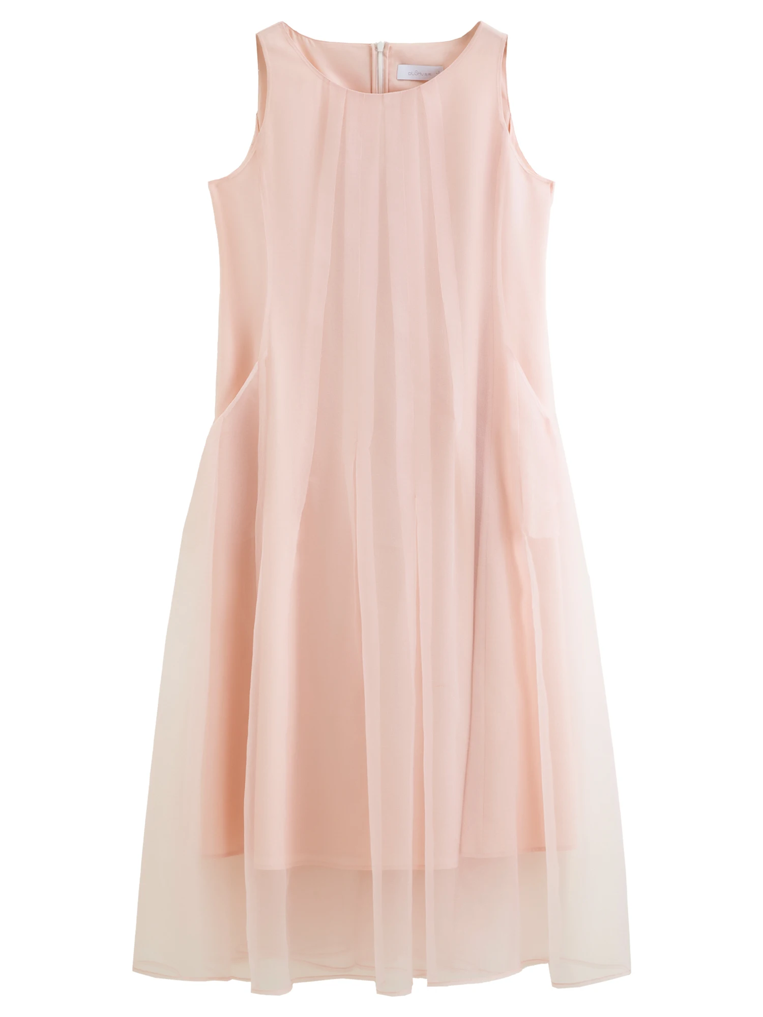 DUSHU Women [LineSculpt Series] Dresses Women 2026 Summer New Three Colors Fluffy Organza Sleeveless Elegant Fairycore Ins