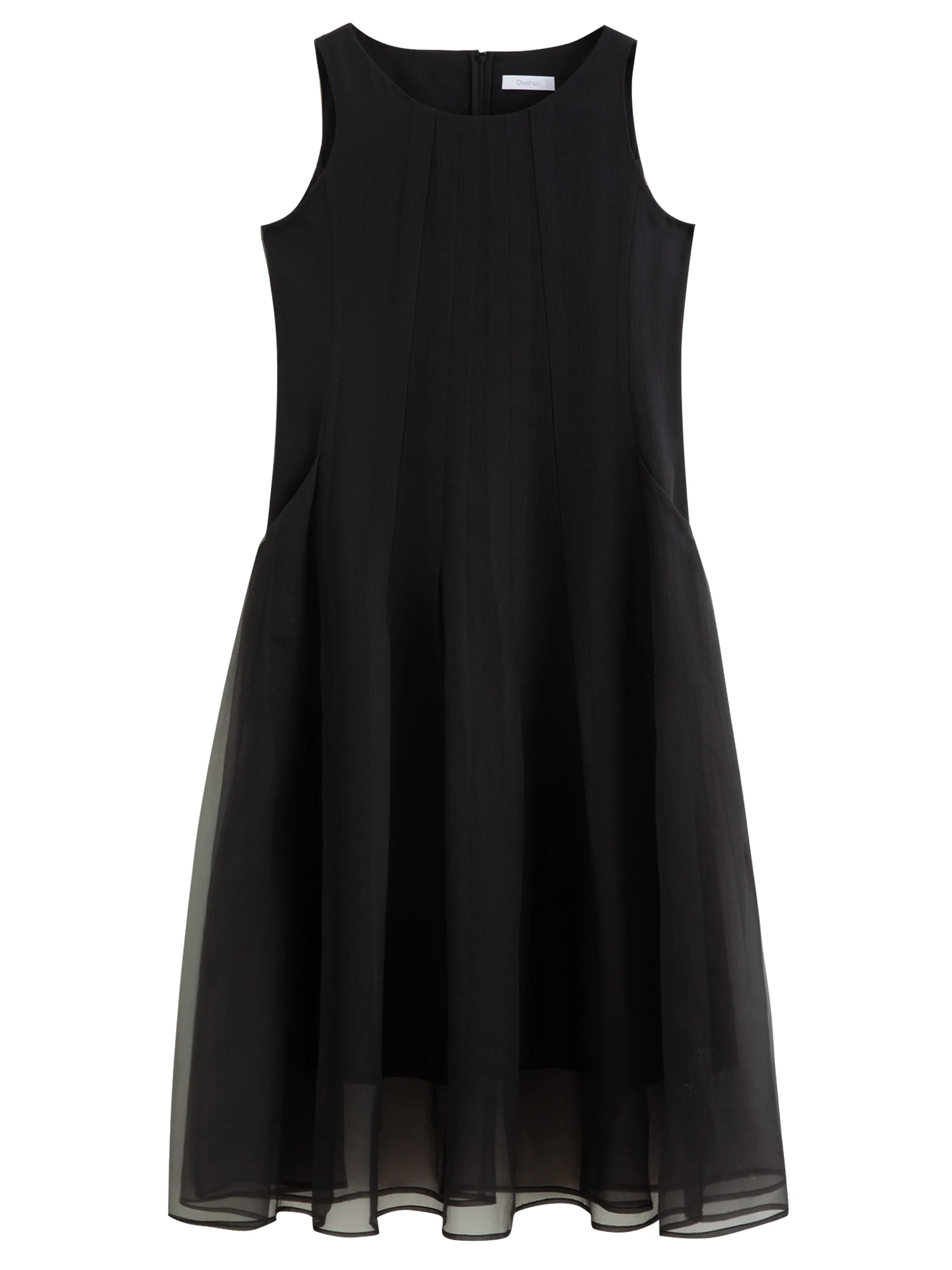 DUSHU Women [LineSculpt Series] Dresses Women 2026 Summer New Three Colors Fluffy Organza Sleeveless Elegant Fairycore Ins