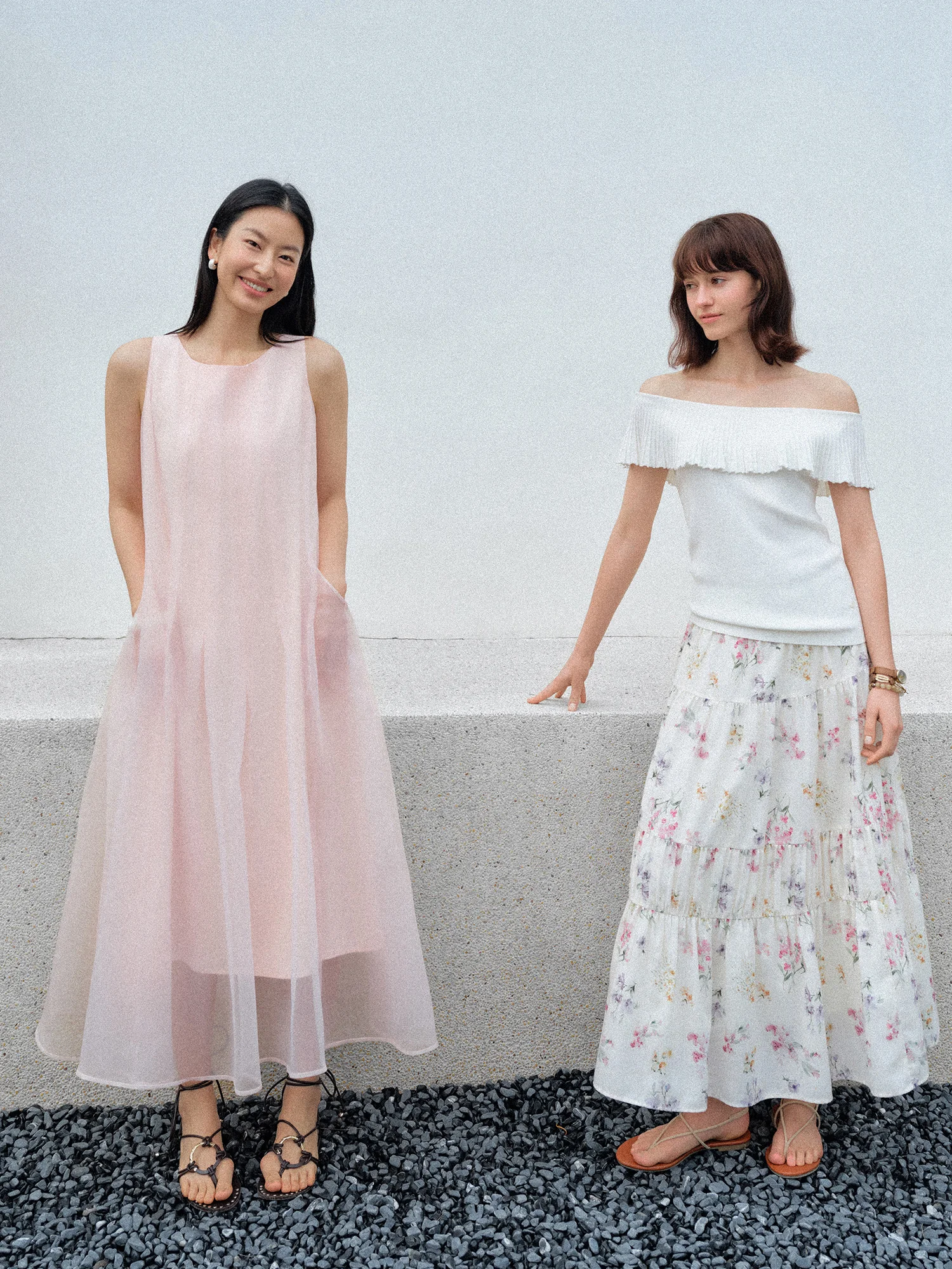 DUSHU Women [LineSculpt Series] Dresses Women 2026 Summer New Three Colors Fluffy Organza Sleeveless Elegant Fairycore Ins