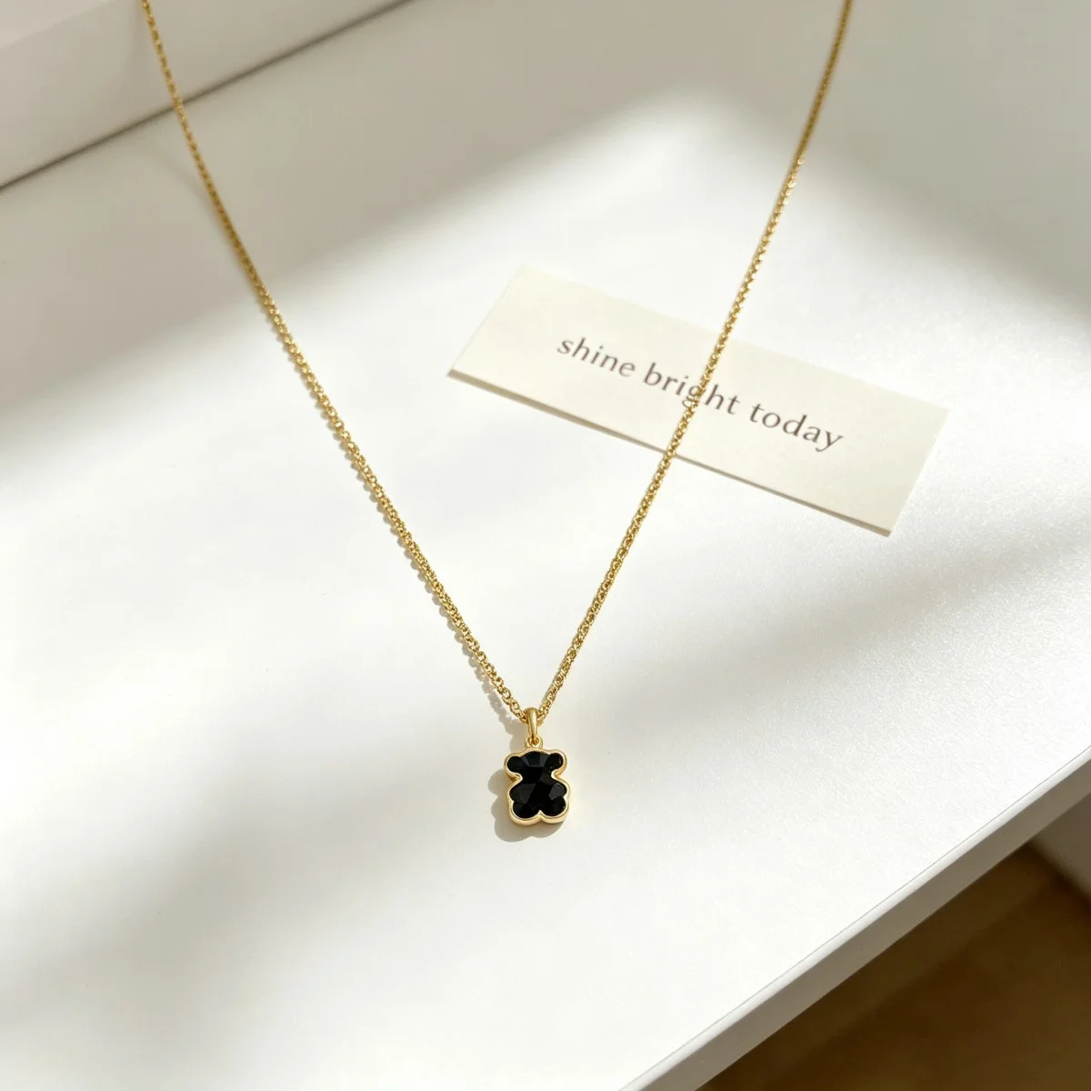 Cute Bear Pendant Necklace Dainty Neck Jewelry Versatile Outfit Accessory, Ideal Gift for Women Girls Daily Dating Party All Occasions