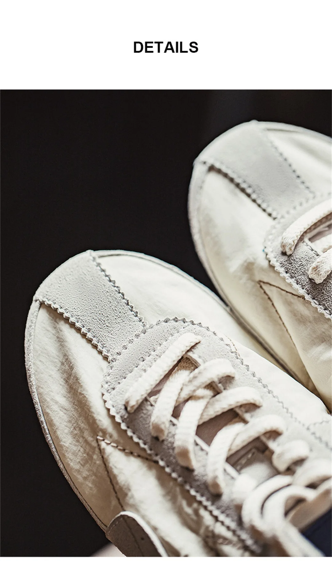 MADEN Men Vintage Low-top GATS Sneakers White Canvas Breathable Lightweight Soft Sole Classic Retro Casual Summer Shoes