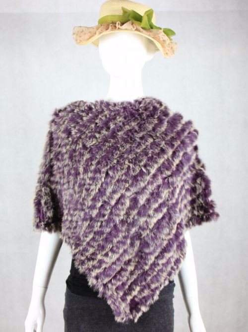 new arrival Hot Sale Real Fur Pashmina Shawls For Female Handmade Knitted Rabbit Fur Poncho Women Fur Shawl Winter