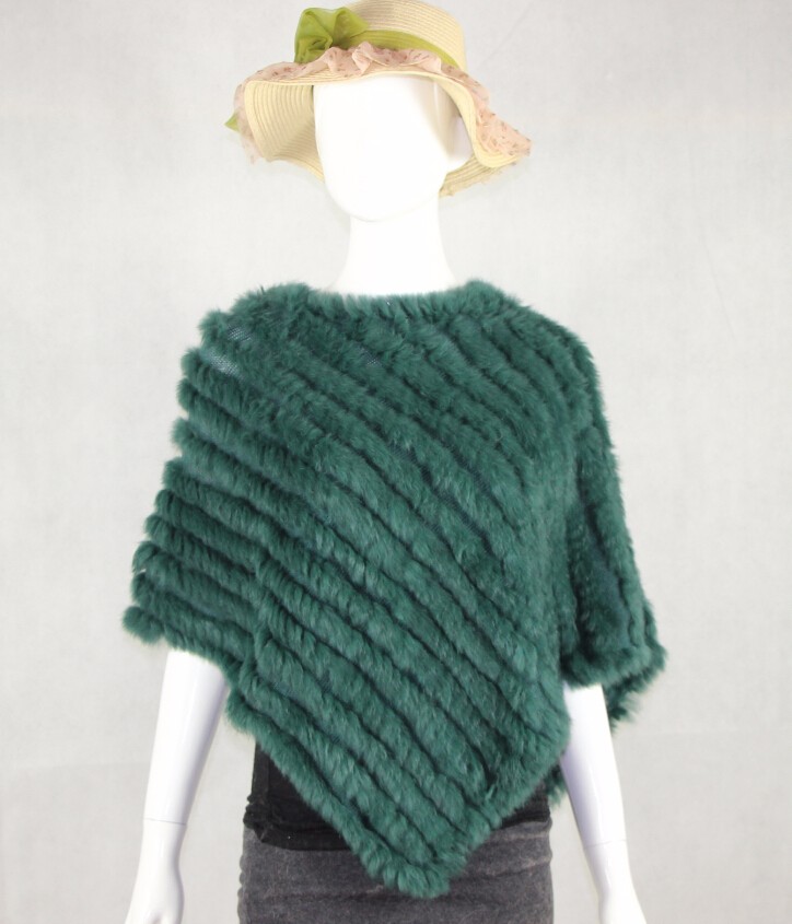 new arrival Hot Sale Real Fur Pashmina Shawls For Female Handmade Knitted Rabbit Fur Poncho Women Fur Shawl Winter