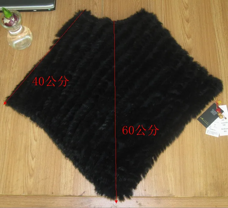 new arrival Hot Sale Real Fur Pashmina Shawls For Female Handmade Knitted Rabbit Fur Poncho Women Fur Shawl Winter