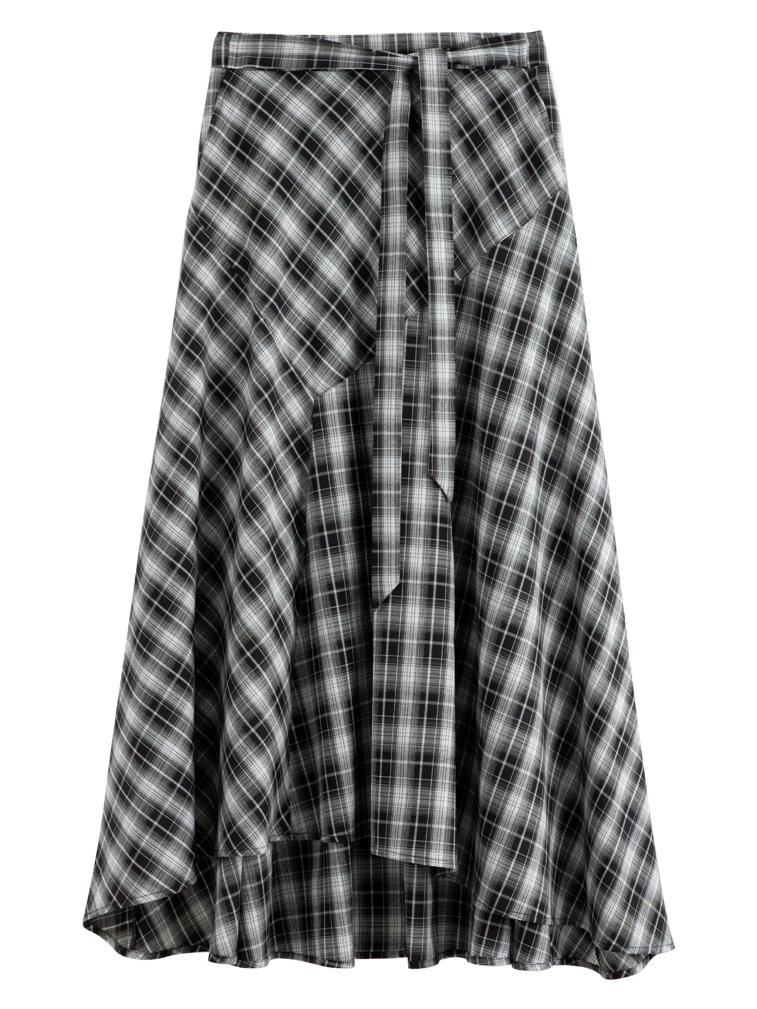 FSLE Women's 2026 Autumn New Arrival V-Neck Linen Sleeveless Vest Plaid Skirt Set Elegant Commute A-Line Floor Lenghth Skirt