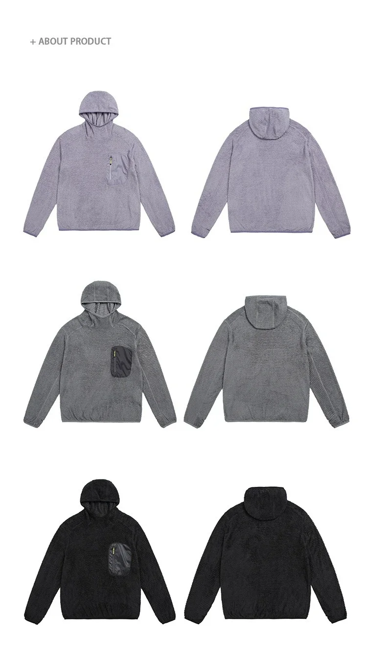 Unisex THERMOLITE® All Season Thermal Hoodie 190g Ultralight Breathable Fleece Mid Layer with Thumbholes & Zip Pocket
