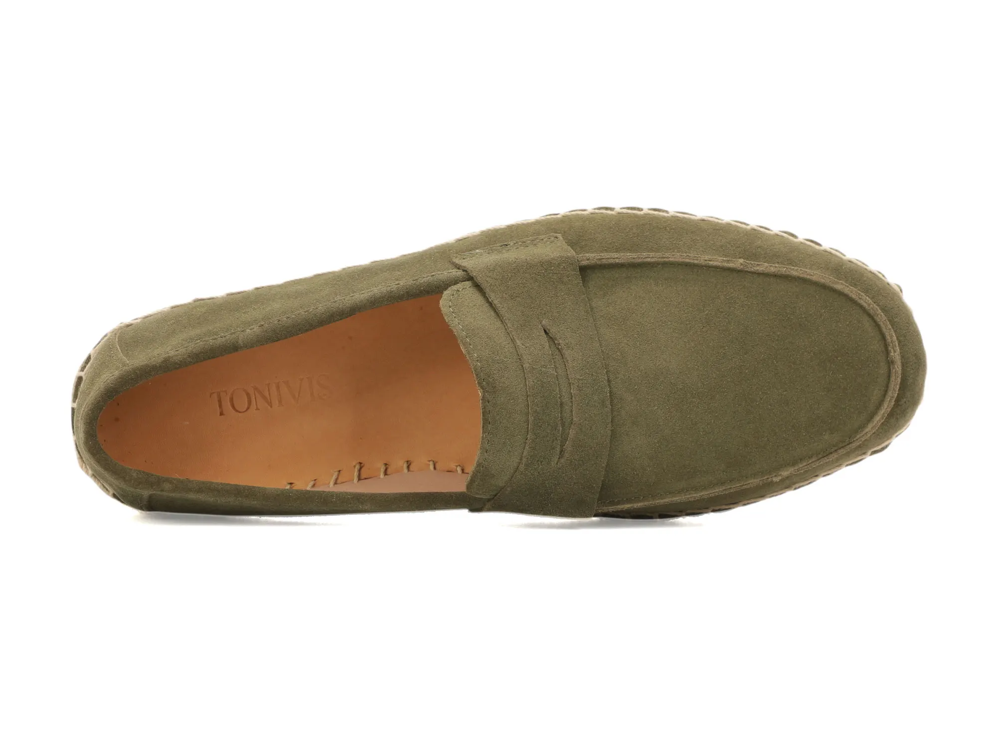 Men Genuine Suede Leather Penny Loafers Espadrilles Slip On Casual Flats Handmade Jute Sole Summer Walking Shoes