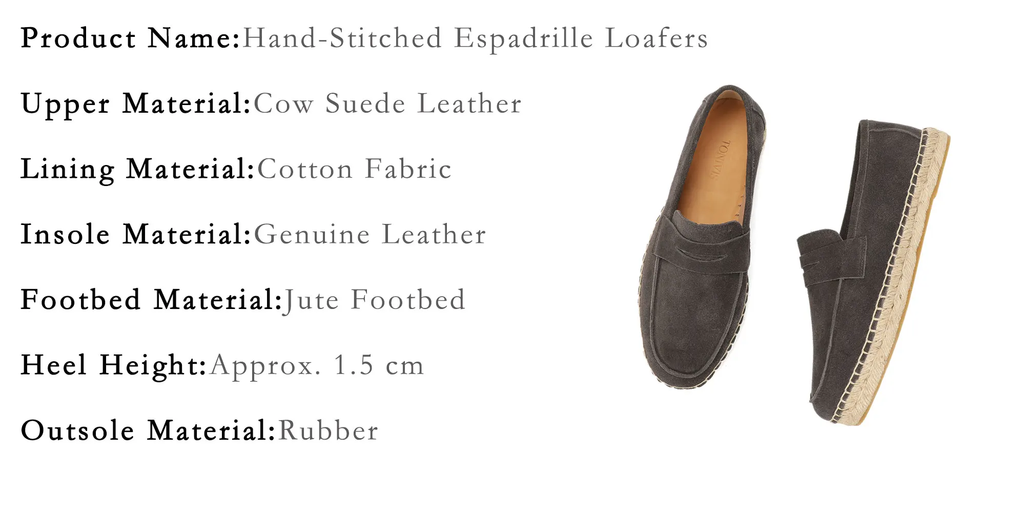 Men Genuine Suede Leather Penny Loafers Espadrilles Slip On Casual Flats Handmade Jute Sole Summer Walking Shoes