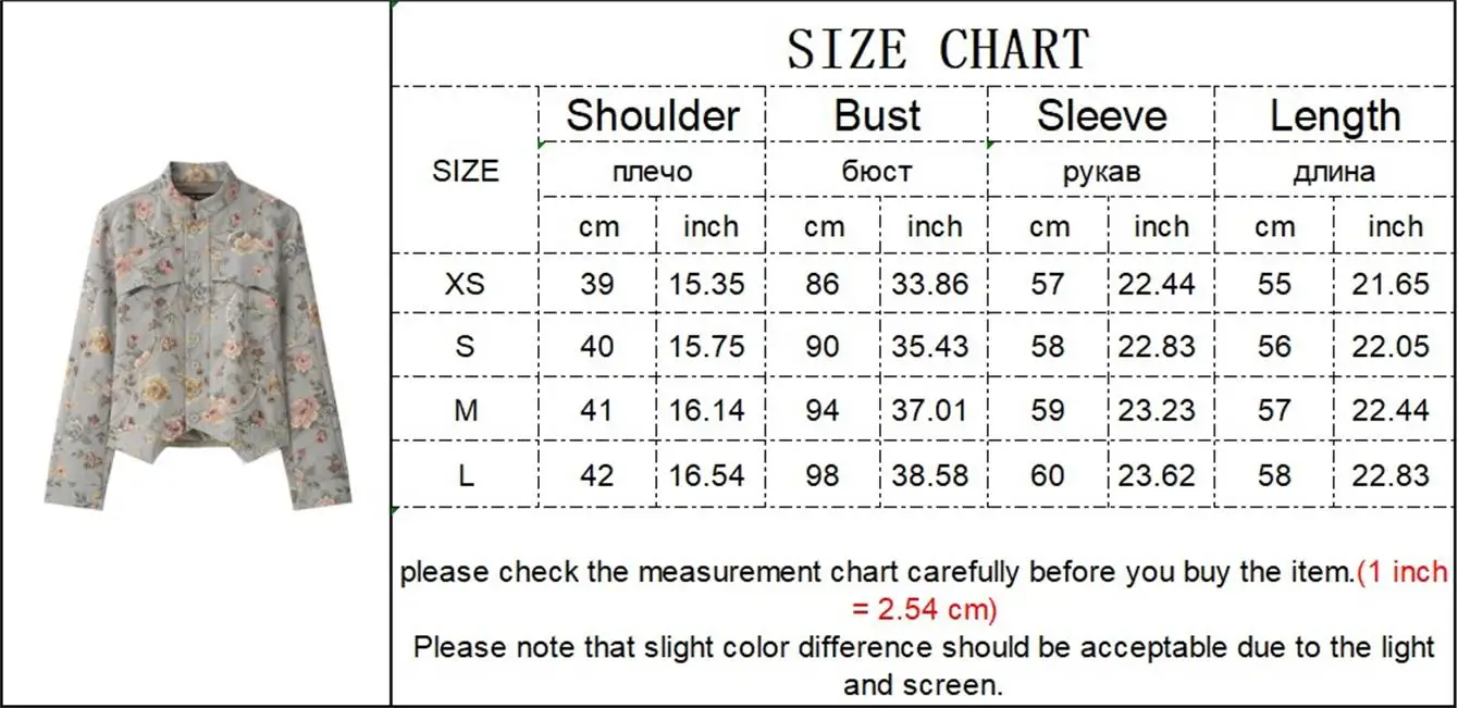 TFMLN 2026 Women Sequin Floral Jacket Stand Collar Button Front Elegant Casual Outerwear Fashion New Slim Fit Print Short Coat