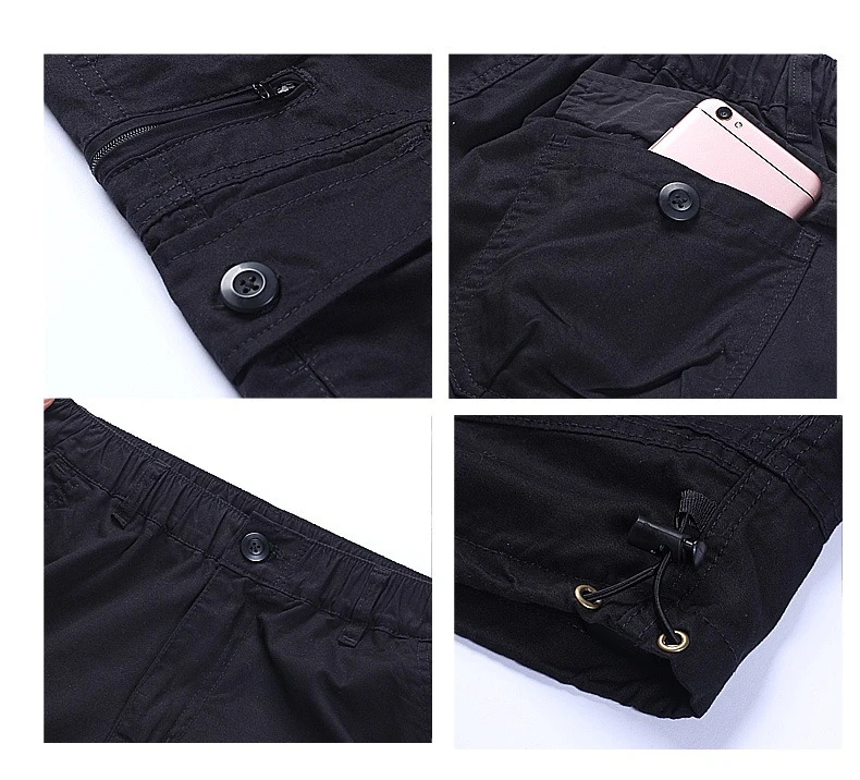 Men's Cotton Camouflage Cargo Shorts Loose Plus Size Casual Multi-Pocket Capri Pants Trendy Streetwear