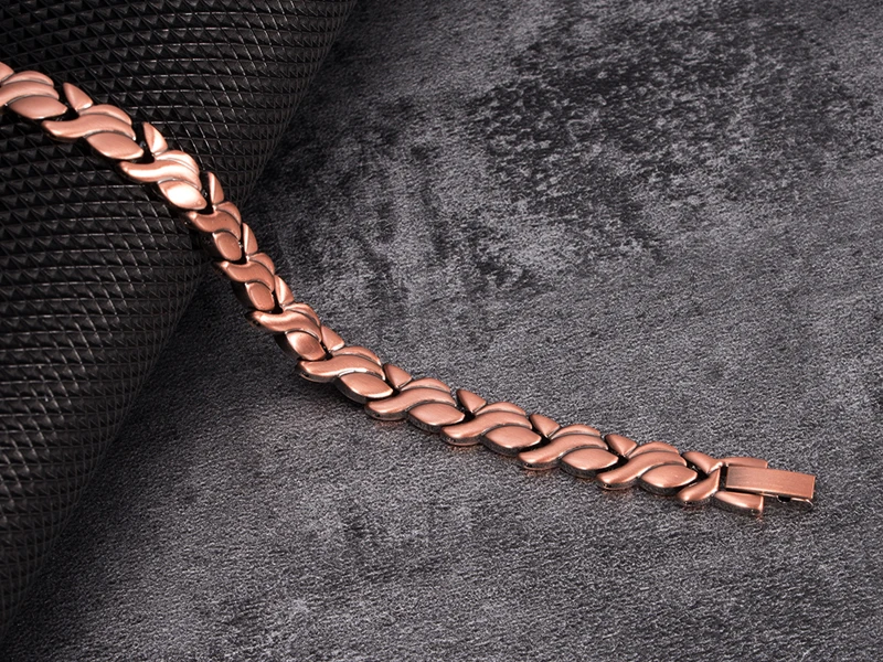 Vinterly Magnetic Pure Copper Bracelets for Women 6.5mm Vintage Chain Health Energy Magnet Arthritis Pain Relief Women Jewelry